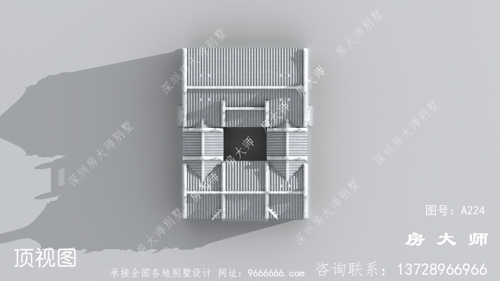 传统朴素的中式四合院别墅设计图纸