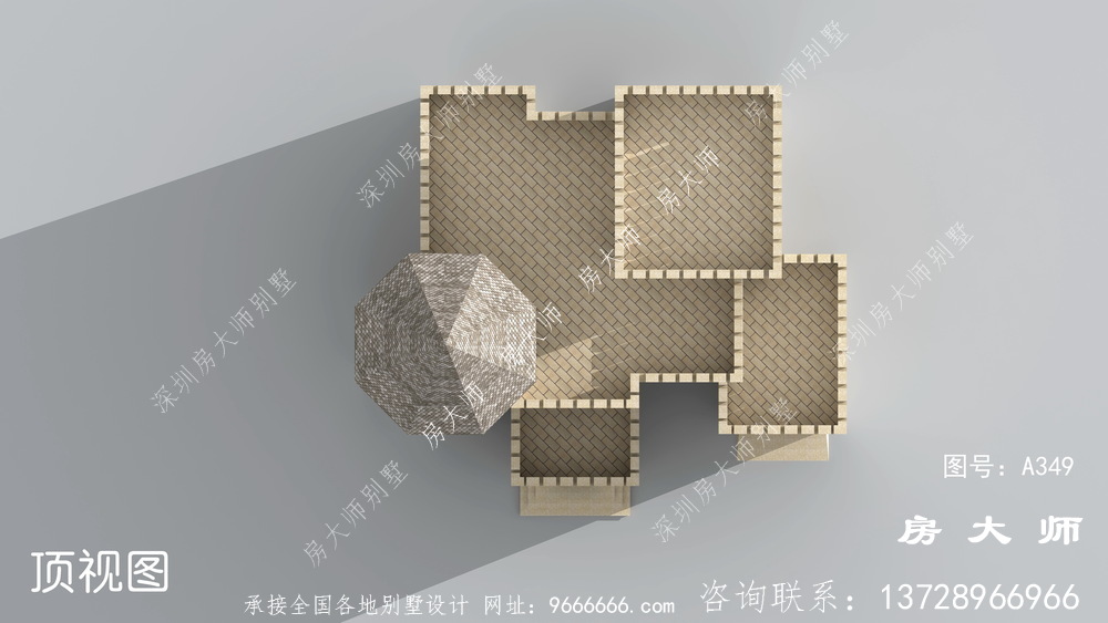 占地面积为192平方米的西式城堡自建房