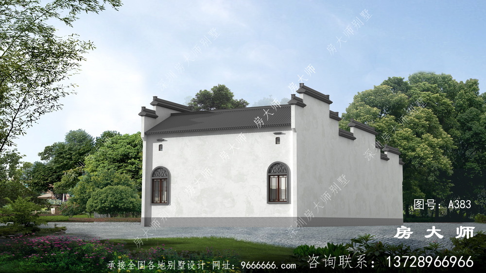 新中式自建房，农村一层自建房效果图