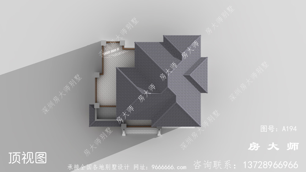 三层中式设计方案施工图纸，含外型设计效果图