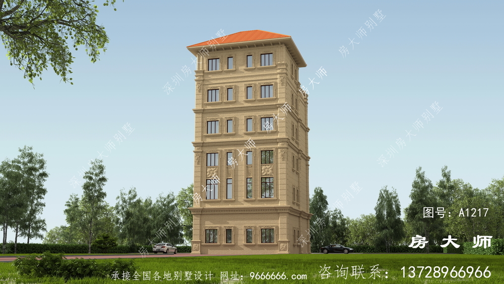 三楼自建房设计图，坡顶，简单大方