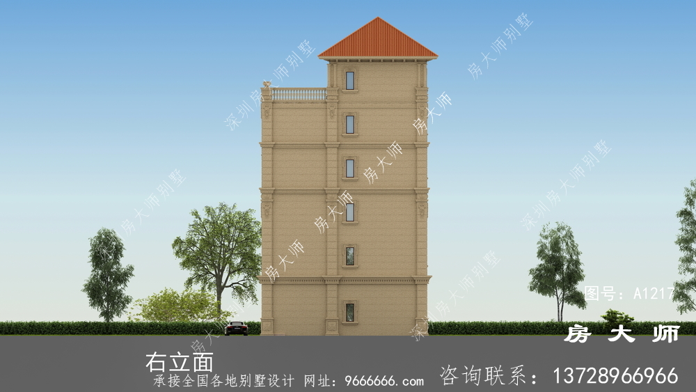 三楼自建房设计图，坡顶，简单大方