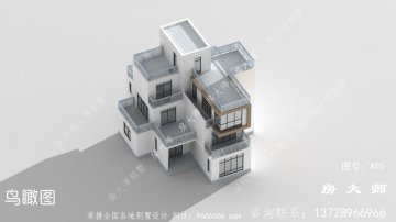 三层自建房别墅设计图，占地149平方