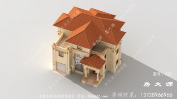 农村三层建筑设计图配车库和露台