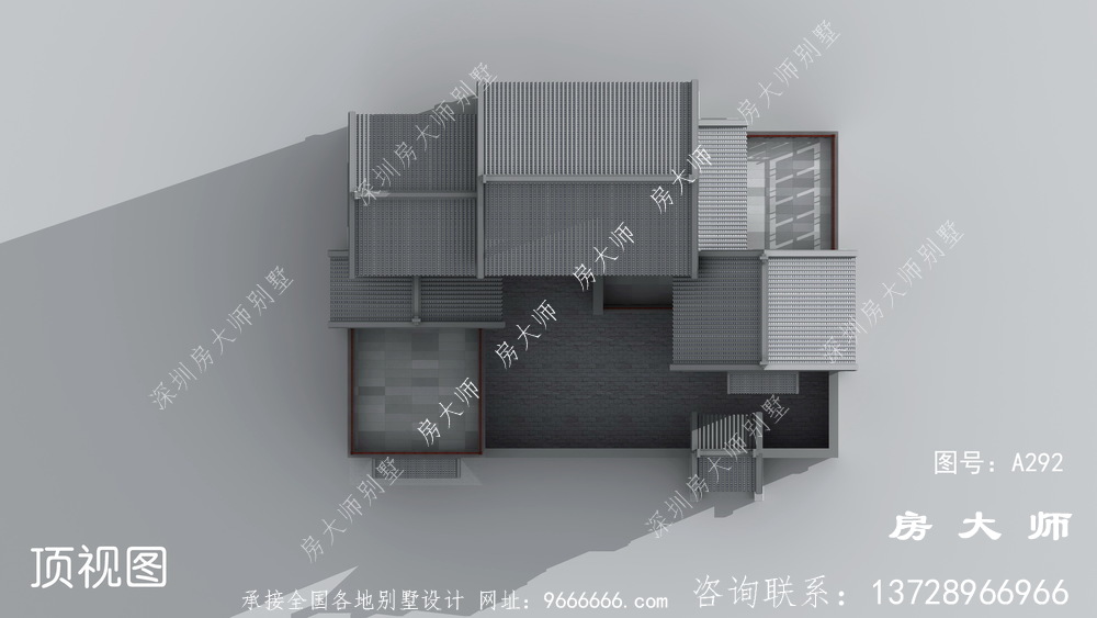  中式风格独栋别墅效果图大全