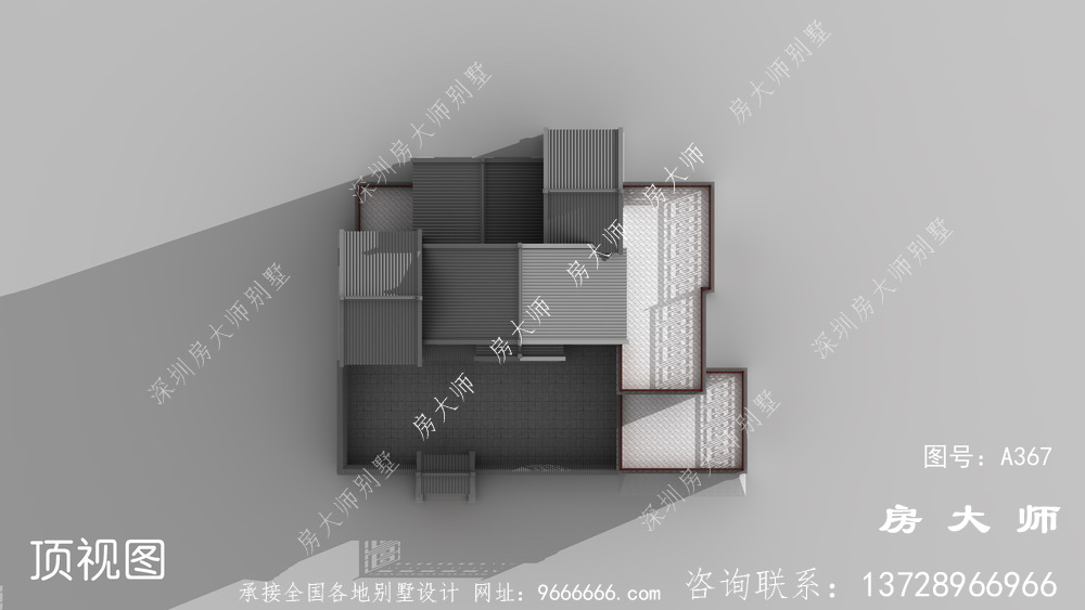 素雅别致中式三层自建房带露台