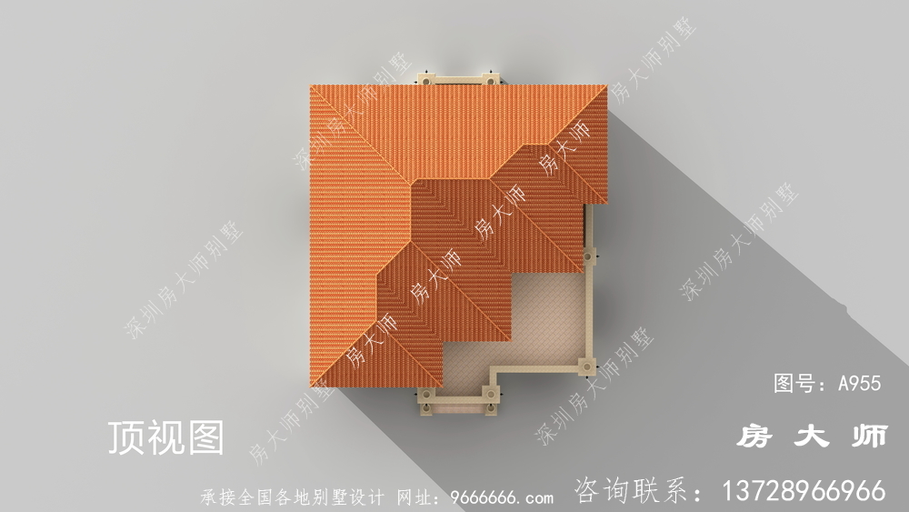 欧式气派复式二层别墅图纸大全