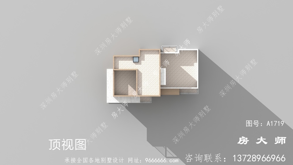 现代复式三层别墅外观效果图