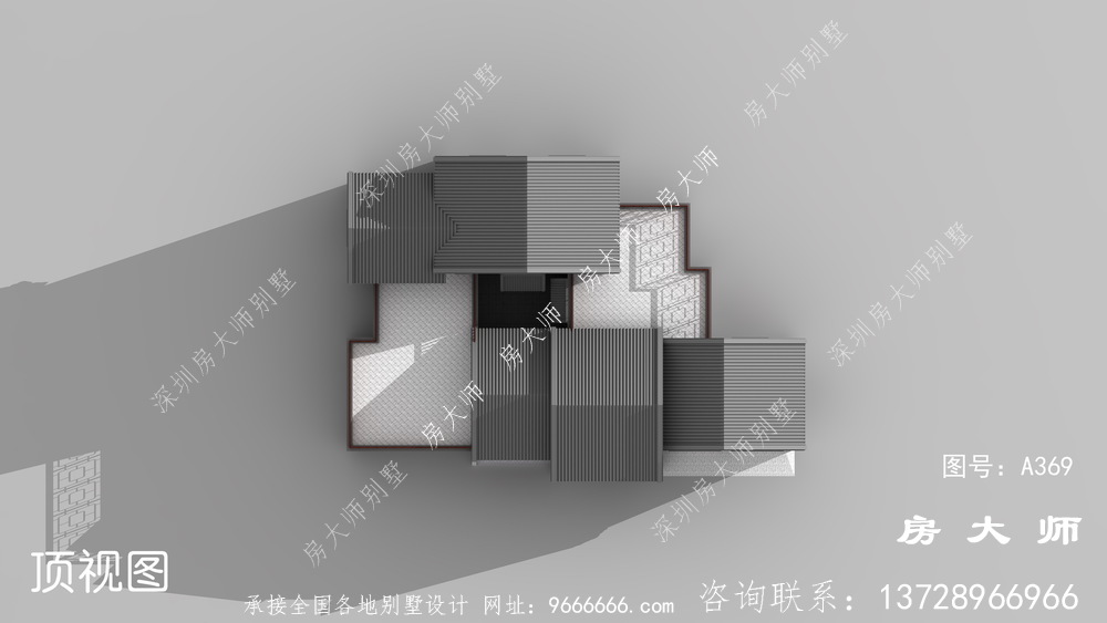 新中式一层带露台别墅设计图