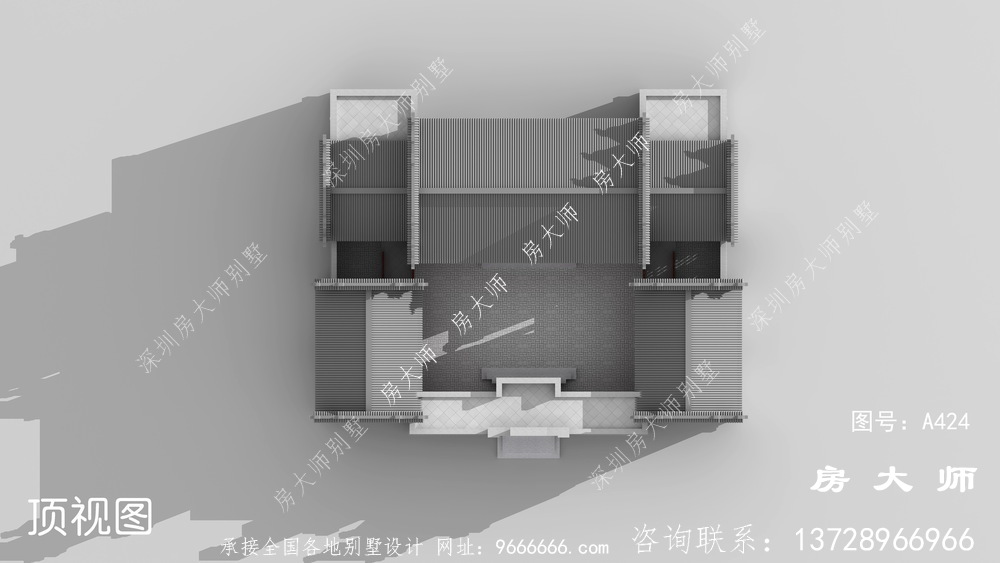 农村新中式一层徽派别墅效果图大全