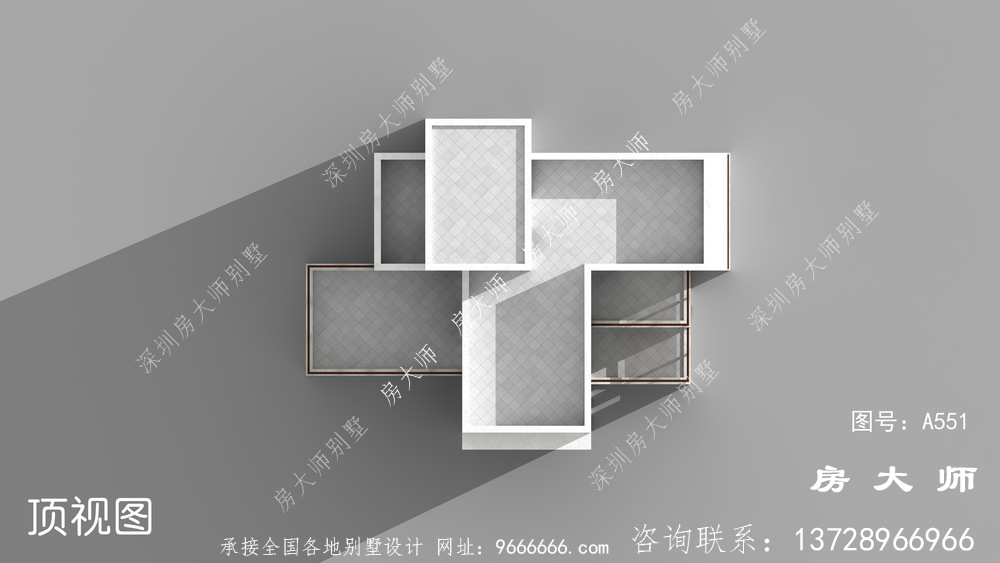 现代复式简约三层别墅效果图