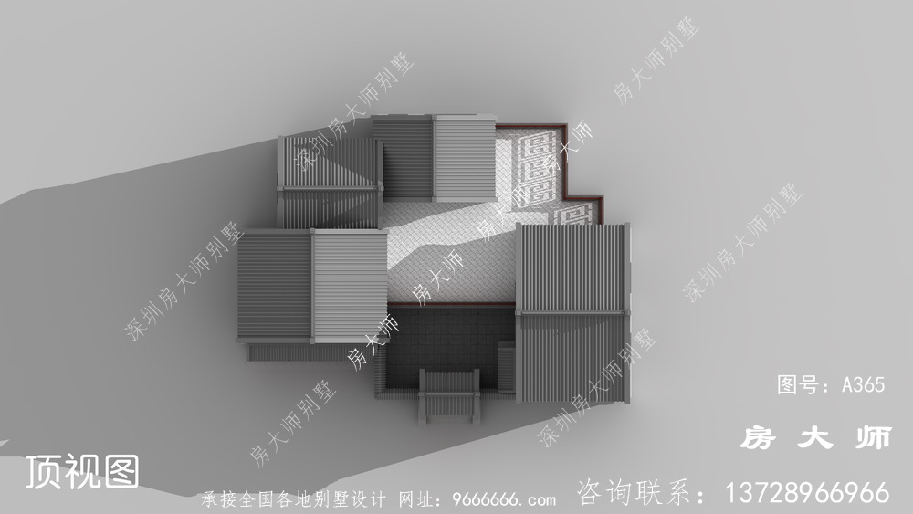 农村新中式一层合院别墅设计图