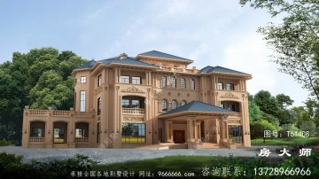 美丽豪华三楼农村建造房屋设计图