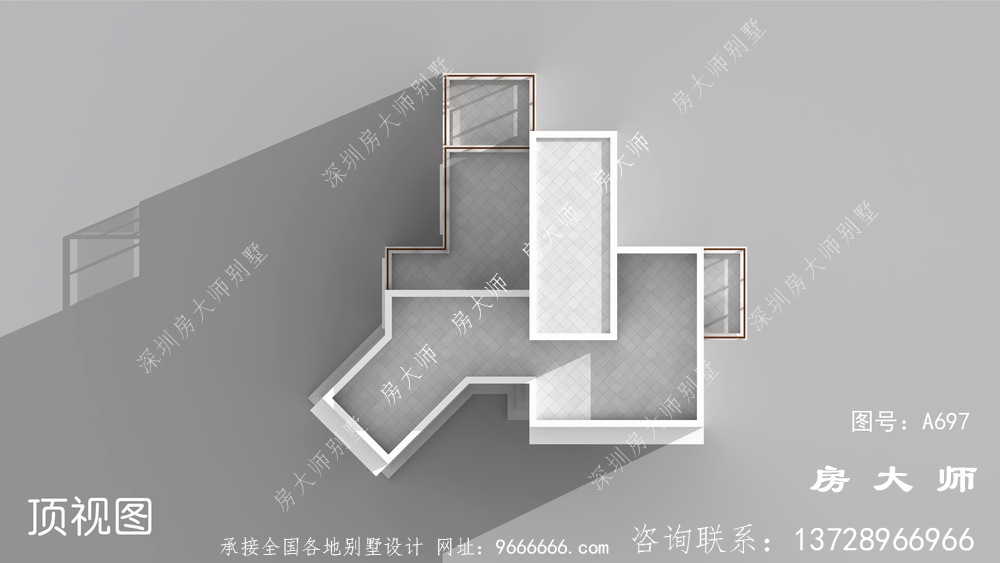 带车库和大露台的自建农村三层别墅设计图。