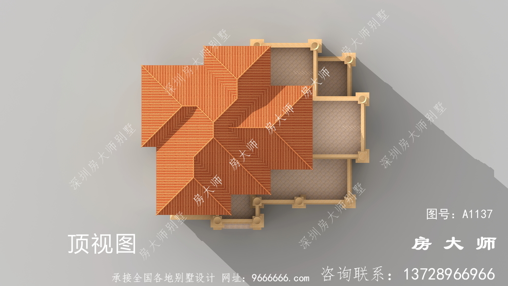 独栋别墅样式四层设计图纸，外型高档、大气