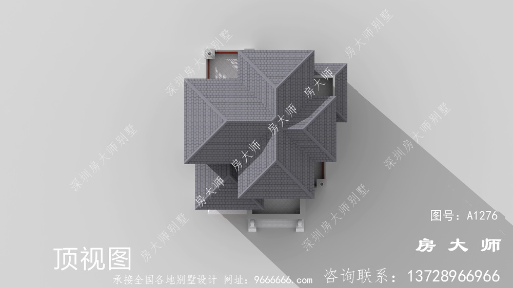 外观端正的农村新中式三层别墅设计图