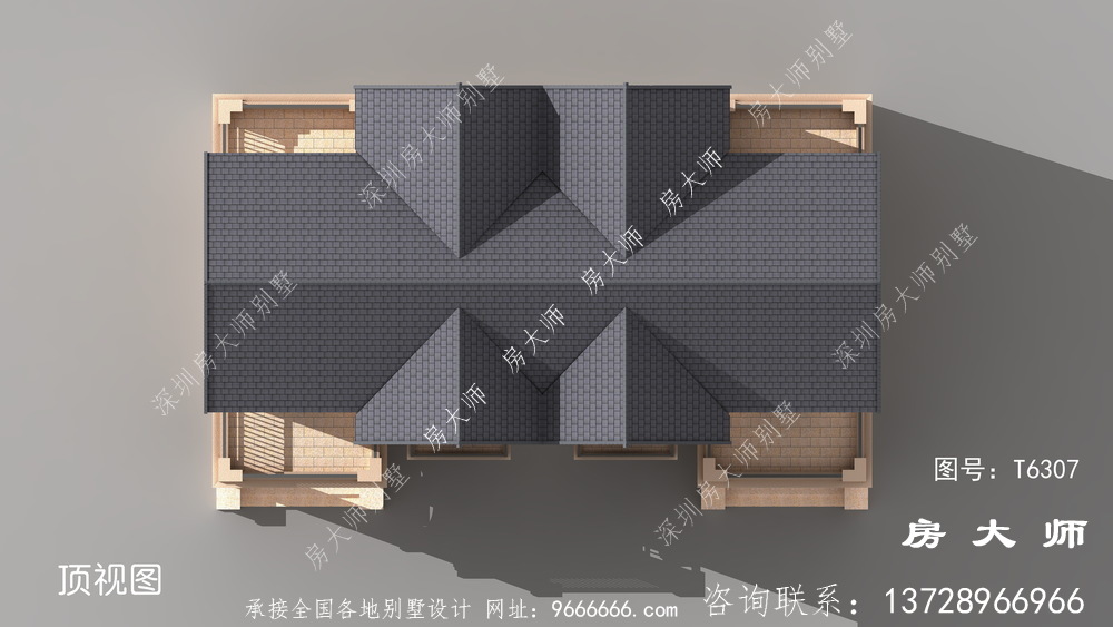 最新欧式双拼三层别墅设计外观效果图，非常漂亮。