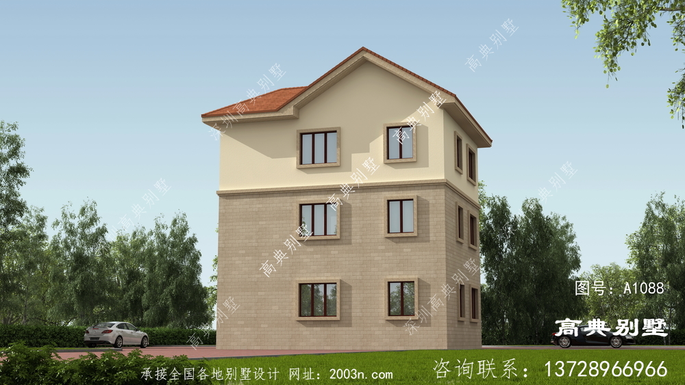 欧式三层自建房外型照片