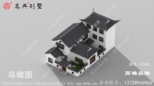 农村自建房三层自建图休闲养老，多么惬意	