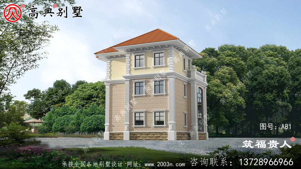 顶级的三层欧式自建复式房子，造价约30万元，经