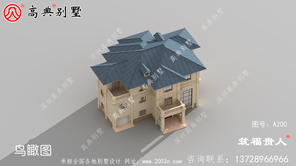 欧式三层自建住宅设计，石材房子