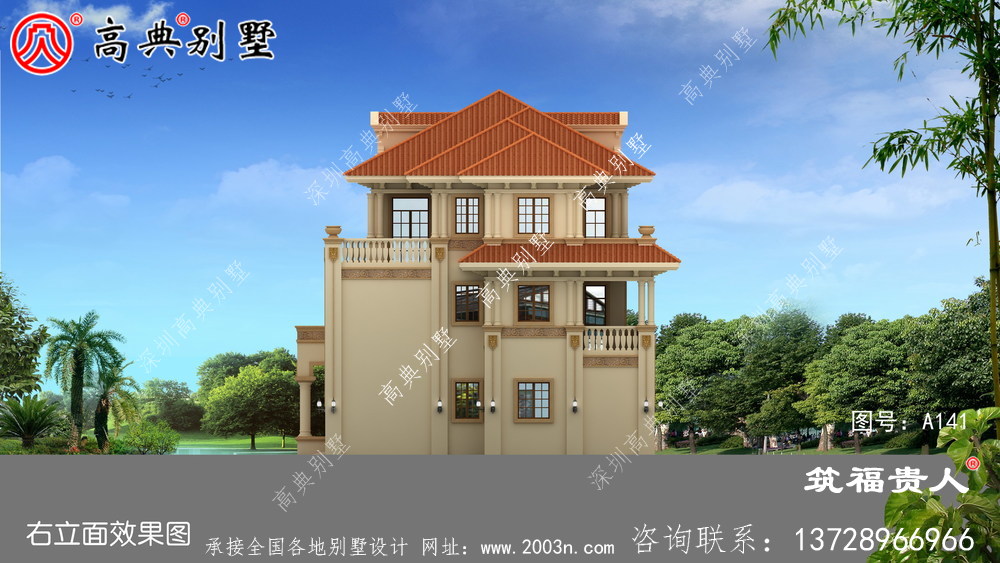 欧式三层双拼自建住宅设计，既经济又实用。