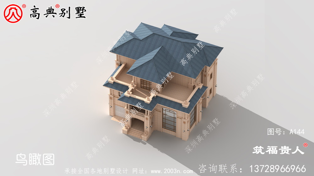 三层建造别墅设计图，房型經典，农村自建别墅优选