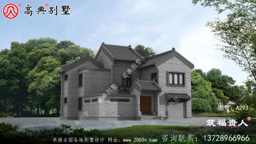 中式房子二层带院子房子设计图，既美观大方又好用，农村自建别墅优选