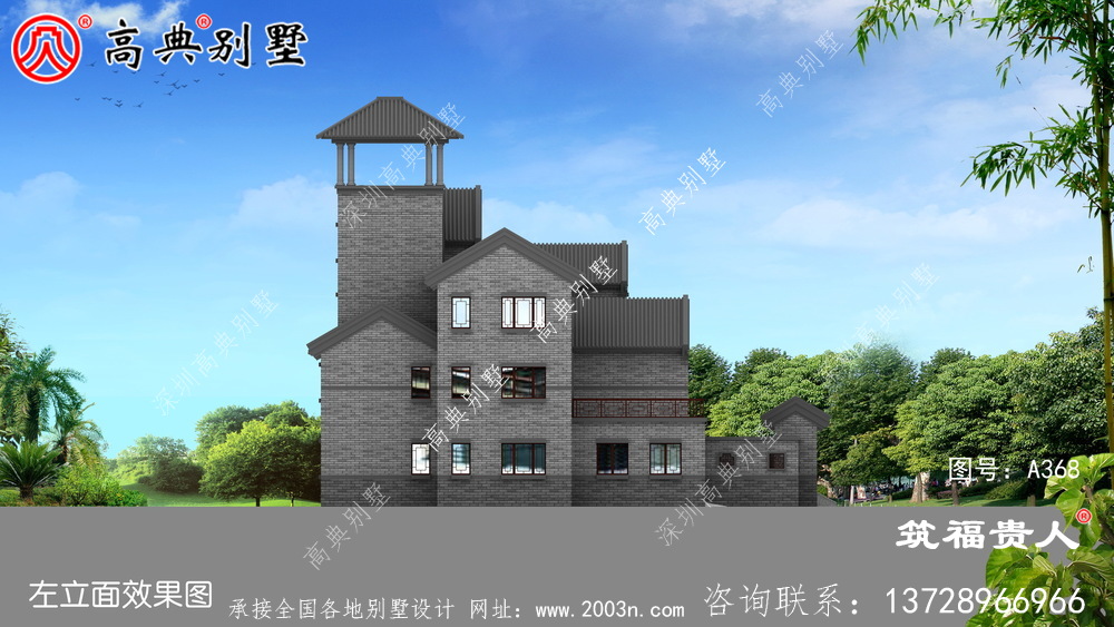 三层新中式农村自建房子设计图纸，含有房间内停车位，美观大方精美高大上