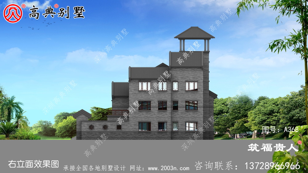 三层新中式农村自建房子设计图纸，含有房间内停车位，美观大方精美高大上