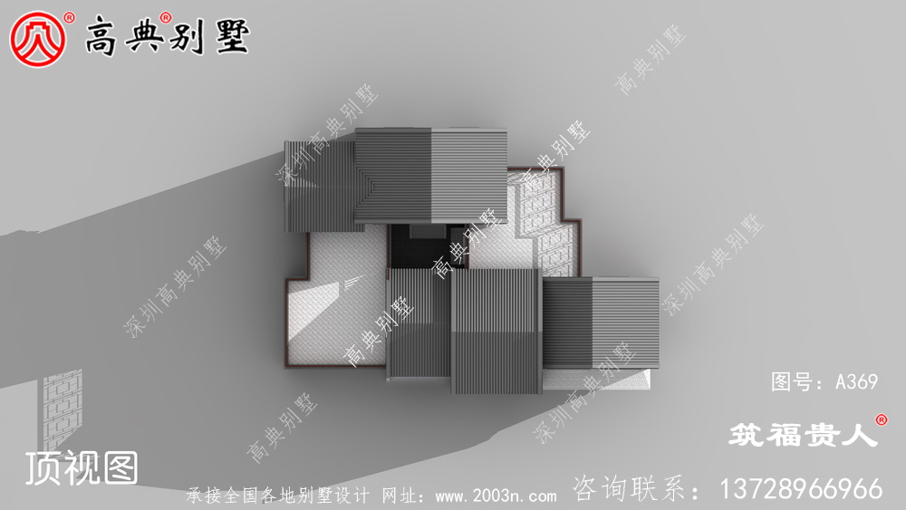 带有室内车库的单层中式自建房子设计图美观、精致、高端大气。