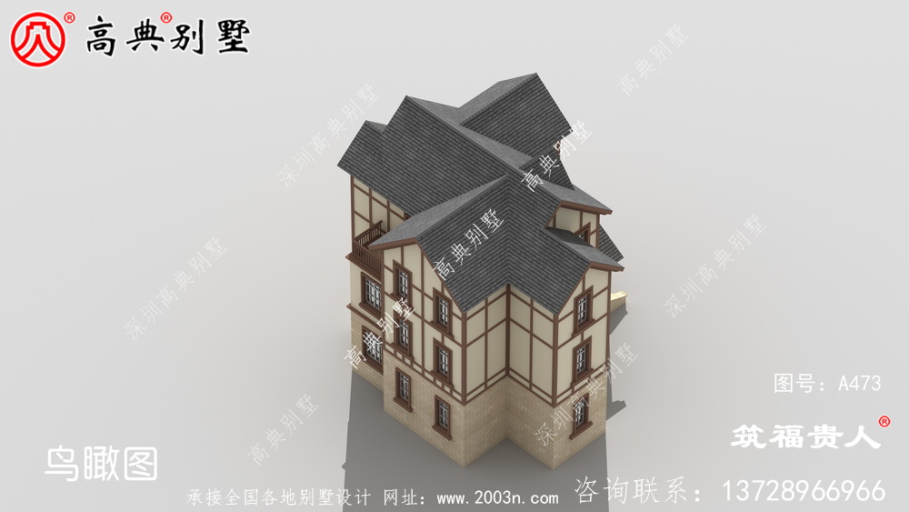 三层英式风格自建房子设计图纸，美观大方精美