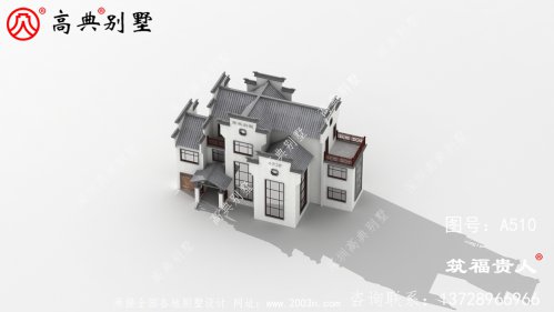 高端中式自建房子设计，豪华大气的三层自建别墅