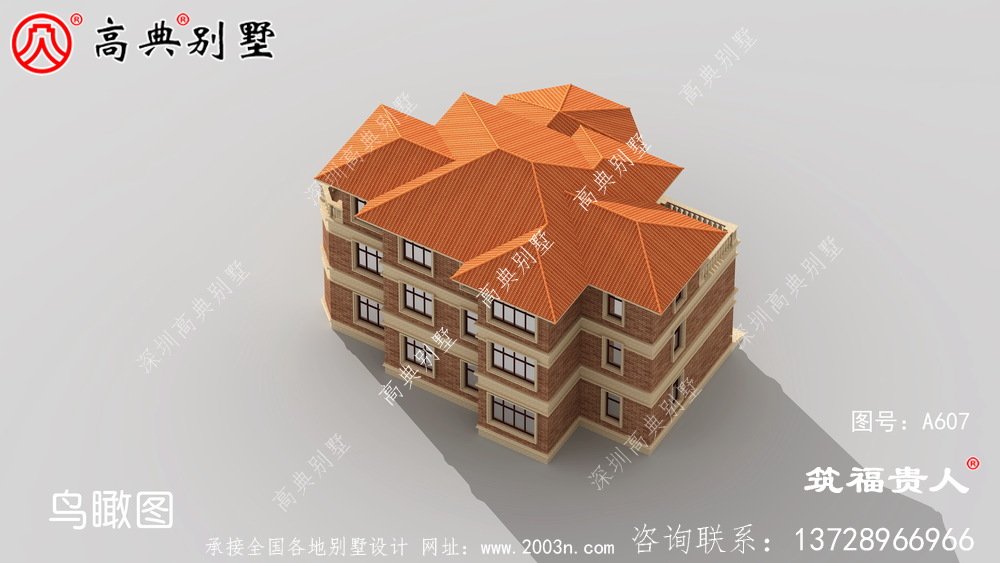 欧式三层自建房，精品三层住宅设计图