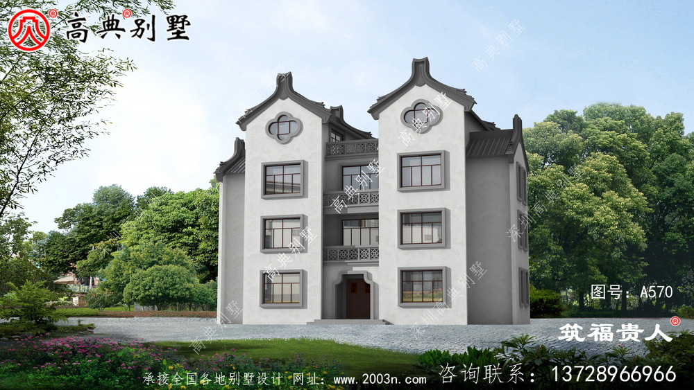 欧式四层农村自建房子，美观大方精美，潮派房子