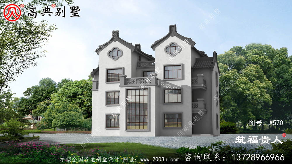 欧式四层农村自建房子，美观大方精美，潮派房子