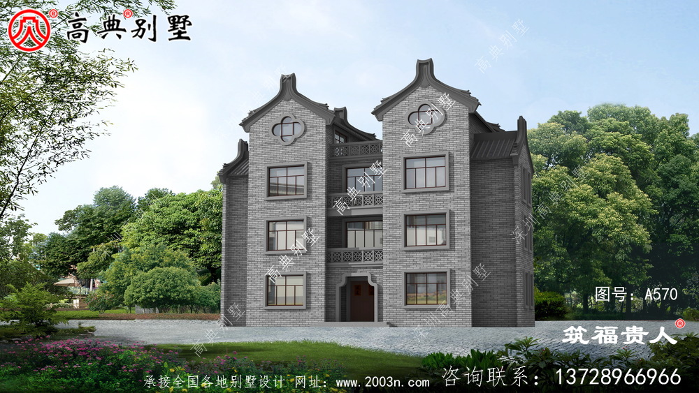 欧式四层农村自建房子，美观大方精美，潮派房子