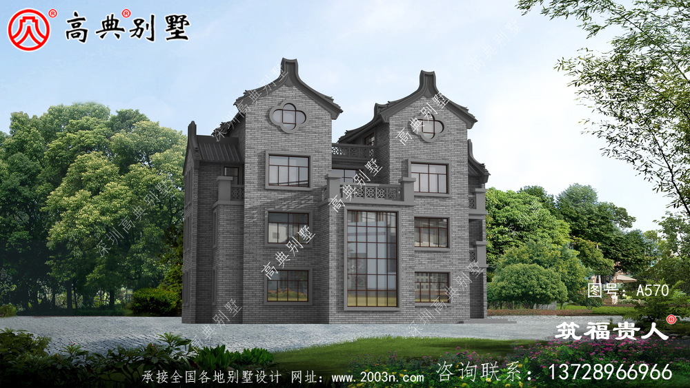 欧式四层农村自建房子，美观大方精美，潮派房子