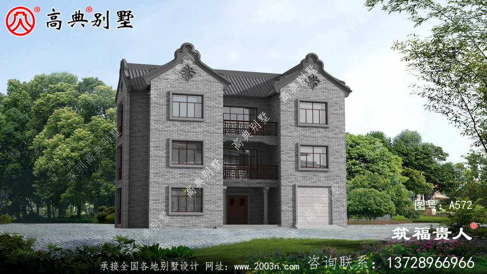 中式三层农村自建房子设计图纸，建筑设计方案