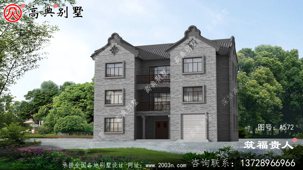 中式三层农村自建房子设计图纸，建筑设计方案