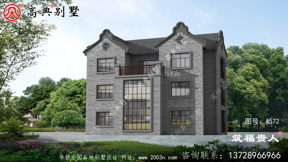 中式三层农村自建房子设计图纸，建筑设计方案