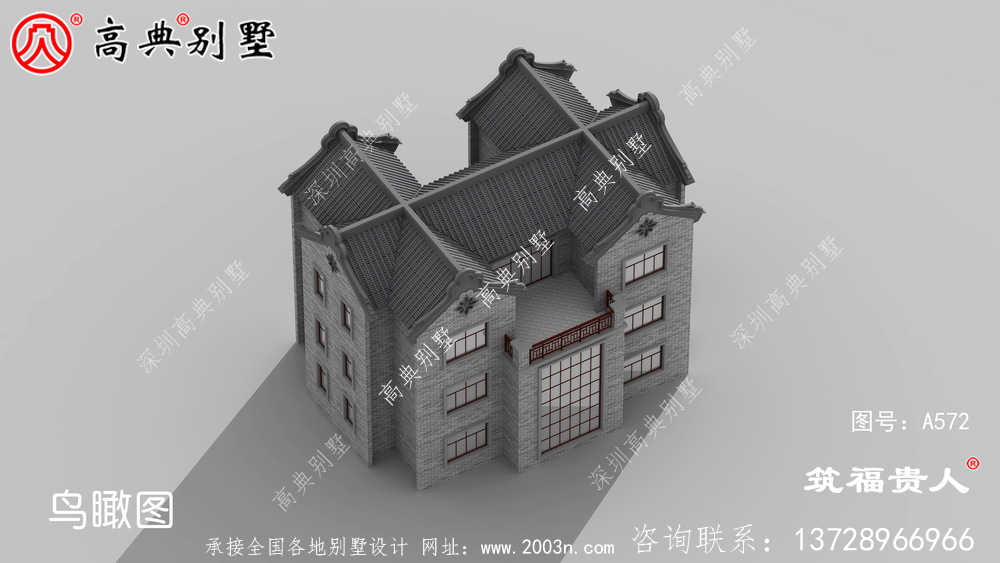 中式三层农村自建房子设计图纸，建筑设计方案