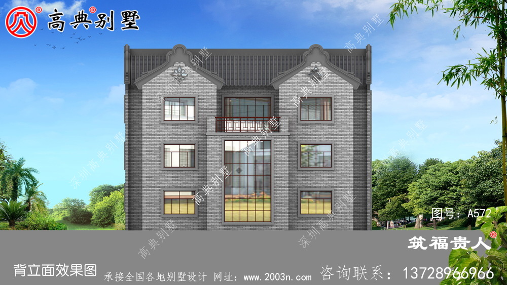 中式三层农村自建房子设计图纸，建筑设计方案