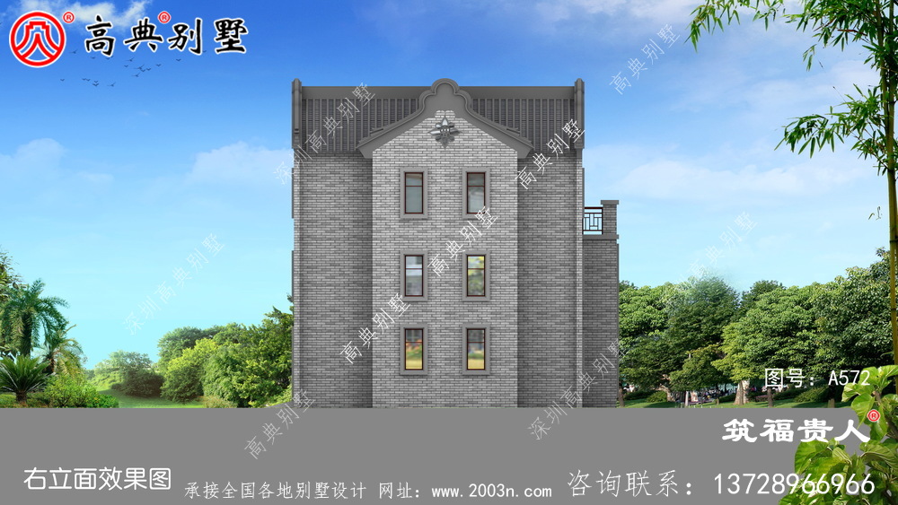 中式三层农村自建房子设计图纸，建筑设计方案