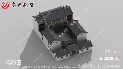 新型中式两层自建房子设计，徽派建筑设计