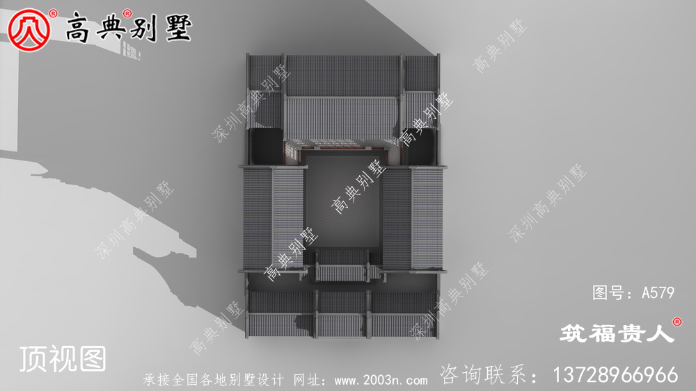 新型中式两层自建房子设计，徽派建筑设计