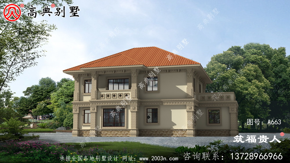 两层农村自建房子设计图纸，新中式风格，简约大气