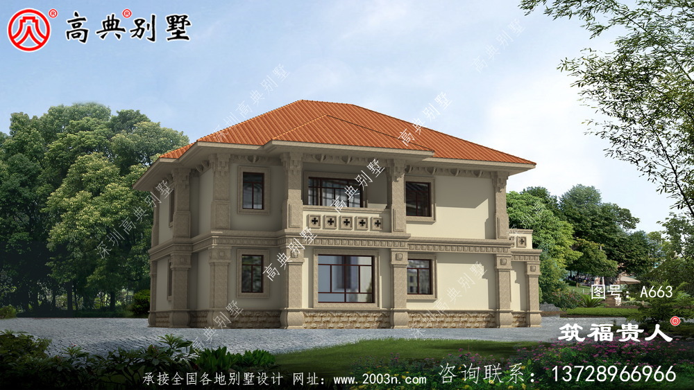 两层农村自建房子设计图纸，新中式风格，简约大气