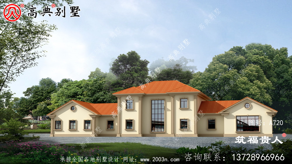 两层农村自建房子设计图纸，造型设计美观大方精美，合理布局好用