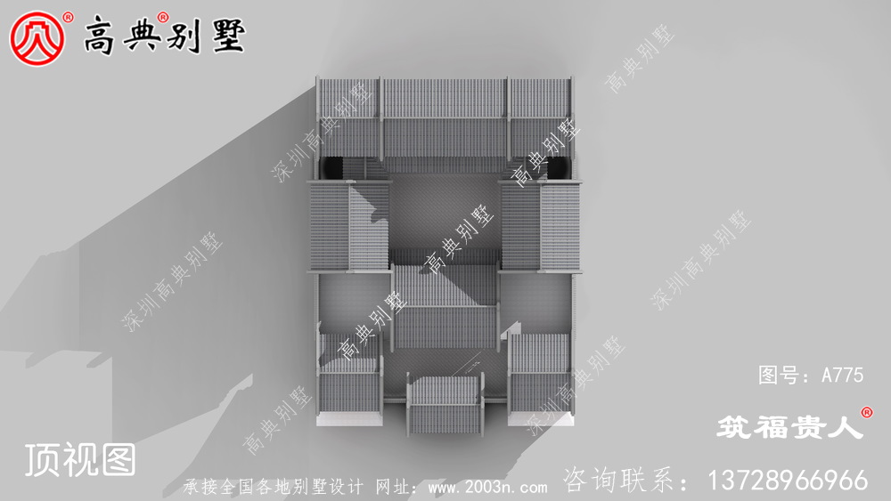 中式房子外观效果图，潮派房子